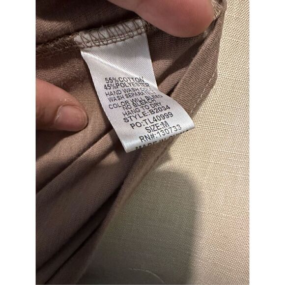 Umgee Embroidered Ruffle Off Shoulder Long Sleeve Ruffle Top Mocha Brown Size M - Picture 8 of 10